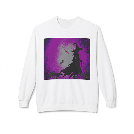 Magical Witchy purple haze Fleece Sweatshirt, Cozy Halloween Apparel, Unisex Crewneck, Witchy Gifts, Autumn Fashion, Enchanted Style