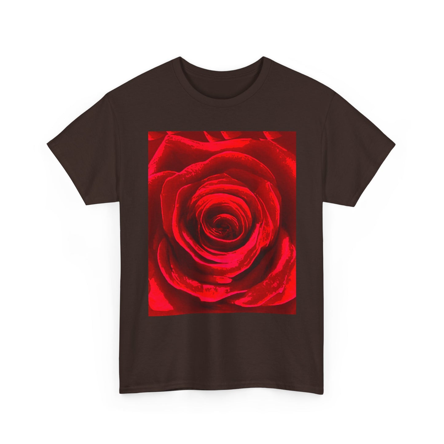 Romantic Rose Unisex Heavy Cotton Tee, Gift for Valentine's Day, Floral Shirt, Casual Wear, Love, Nature Lover Tee