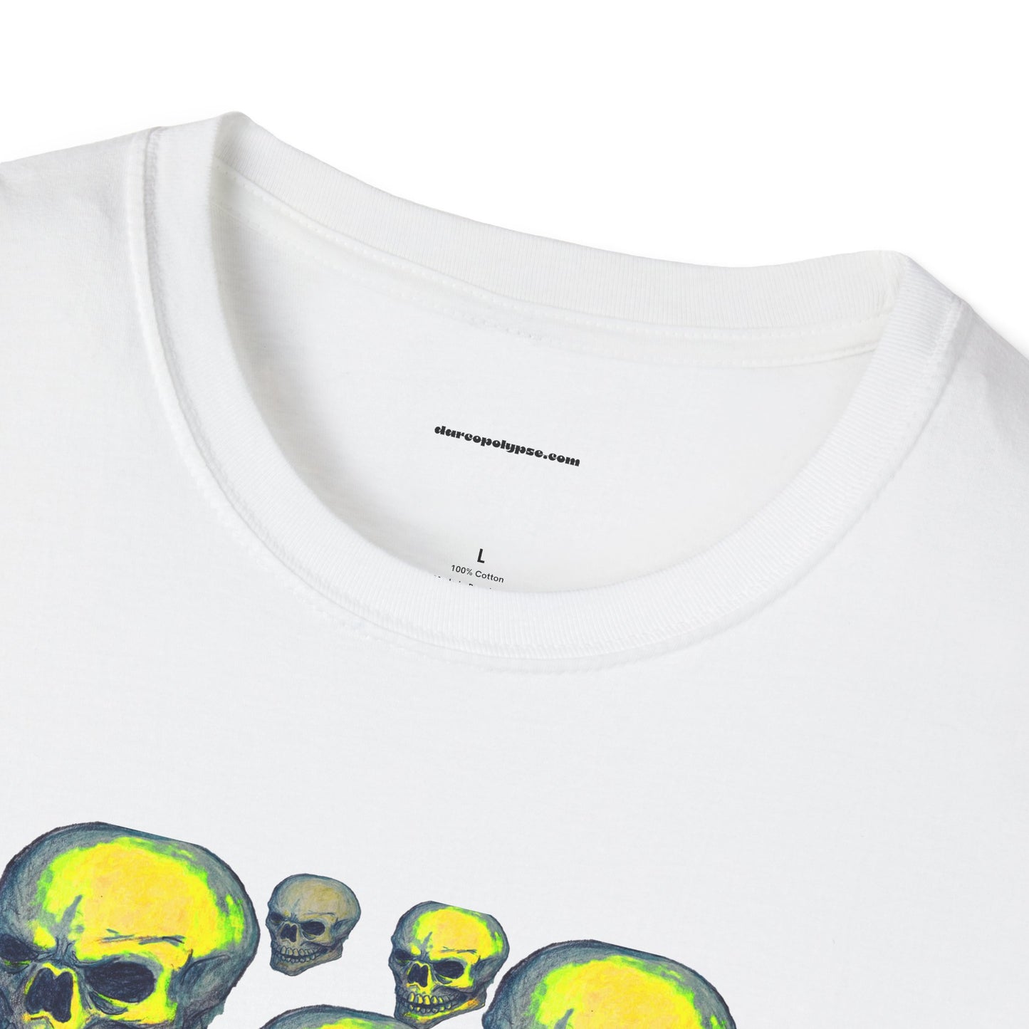 Neon Skull Cluster T-Shirt — Retro Grunge Graphic Tee for Halloween & Streetwear