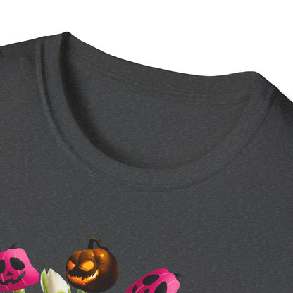 Halloween Pumpkin Bouquet T-Shirt, Cute Fall Tee, Unisex Graphic Shirt, Ideal for Halloween Parties, Seasonal Gift Idea