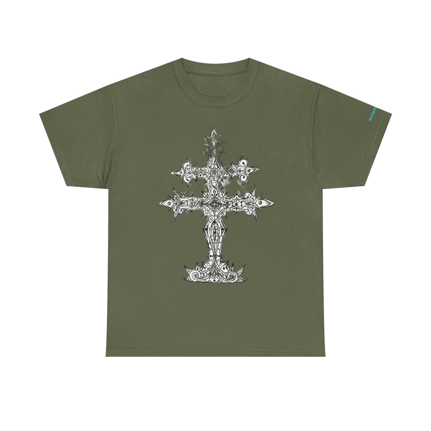 Graphic Tee — Gothic Cross Illustration Shirt