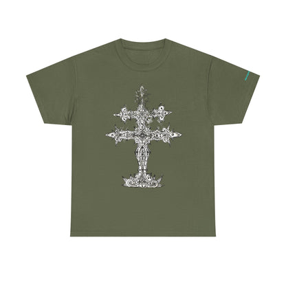 Graphic Tee — Gothic Cross Illustration Shirt
