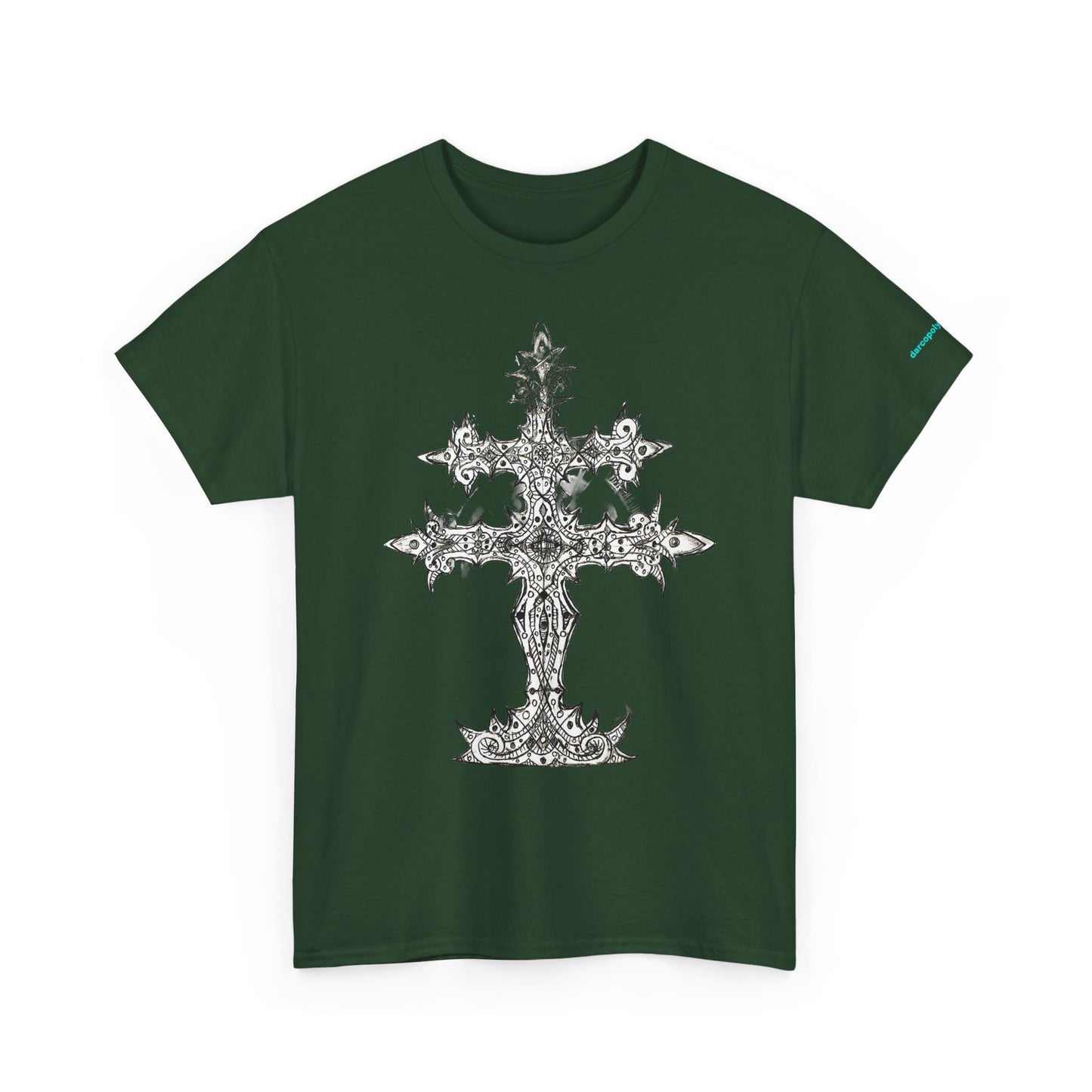 Graphic Tee — Gothic Cross Illustration Shirt