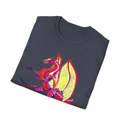 Red Dragon Graphic Unisex T-Shirt, Softstyle Tee, Unique Gift, Casual Wear, Fantasy Lover Apparel, Ideal for Conventions, Birthdays