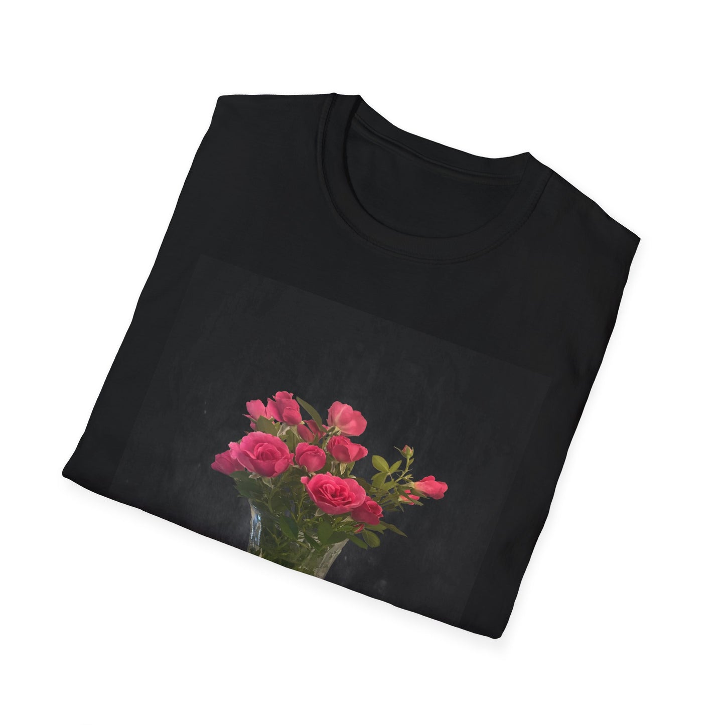 Floral Long Stemmed Red Roses Bouquet T-Shirt, Softstyle Tee Inspired by Nature, Gift for Garden Lovers, Spring/Summer Fashion, Flowers Design