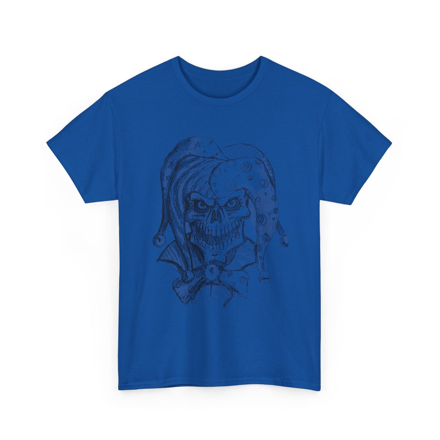 Skull Jester Sketch T-Shirt — Gothic Horror Skull Joker Tee