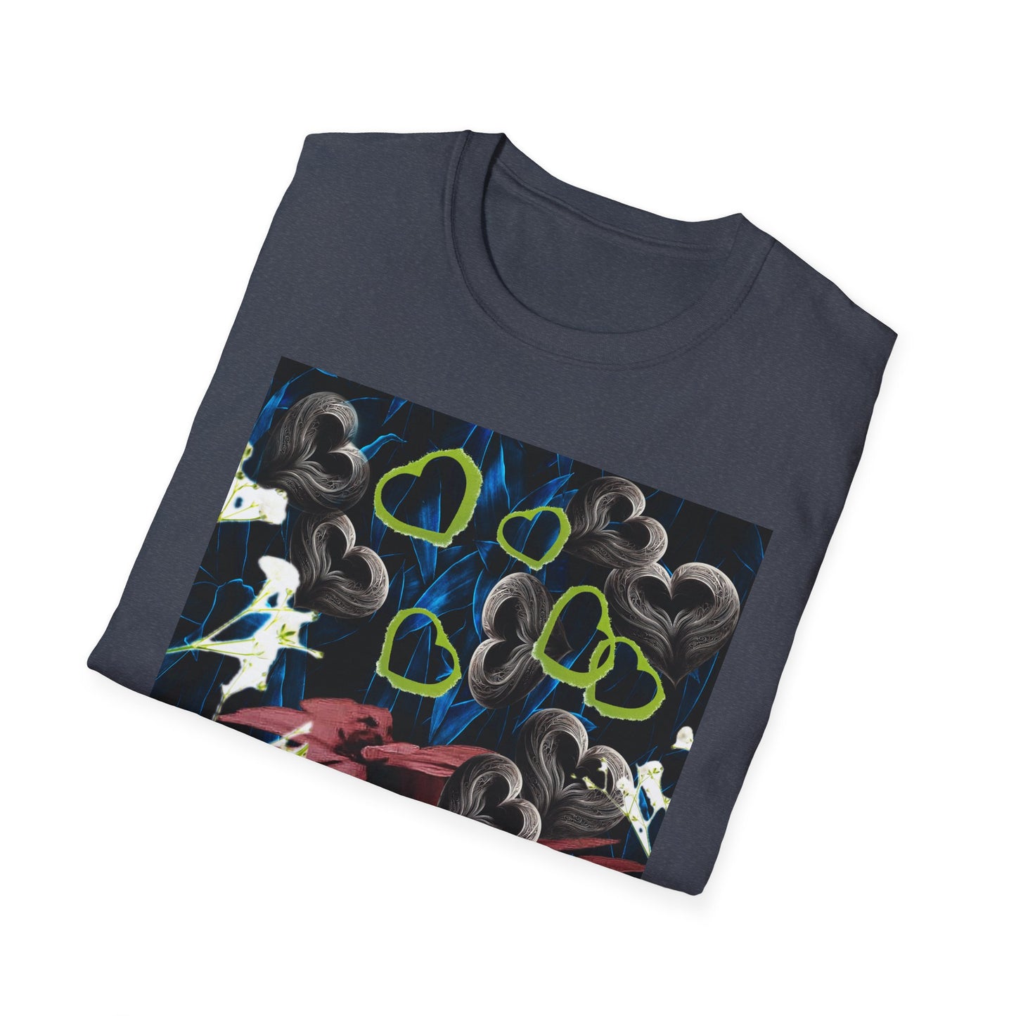 Floral Heart Unisex T-Shirt, Soft Cotton Tee, Casual Wear, Gift for Her/Him, Trendy Graphic Tee, Stylish Everyday Shirt