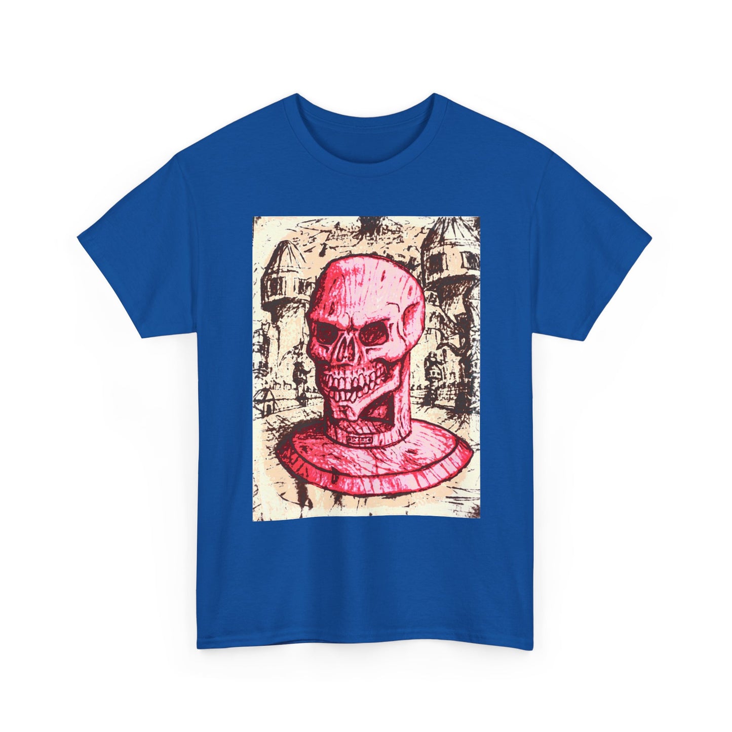 Vibrant Skull Graphic Tee, Unisex Heavy Cotton Shirt, Art Tee, Halloween Apparel, Edgy Casual Wear, Unique Gift