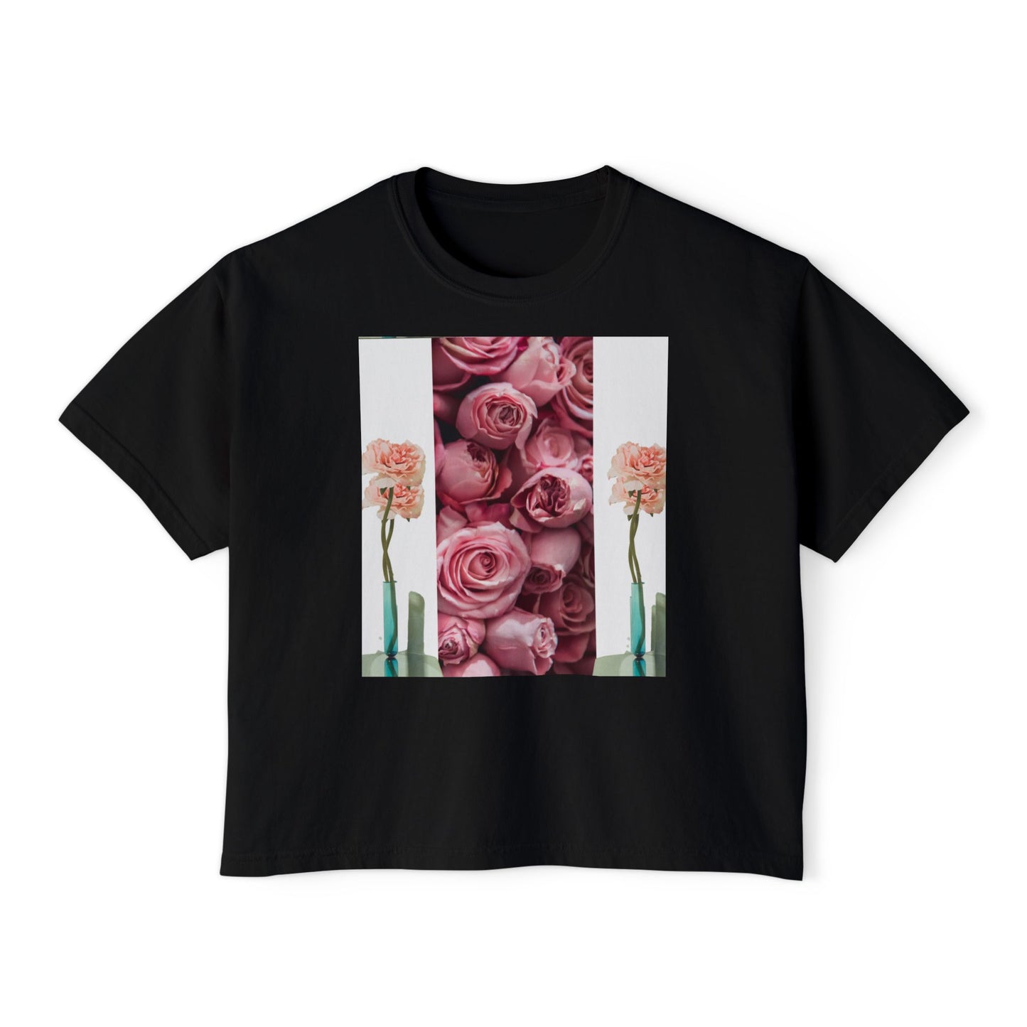 ROSE COLUMNS Women's Boxy Tee, Perfect for Spring, Casual Wear, Gift for Her, Everyday Chic, Comfort Fashion