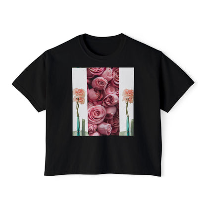 ROSE COLUMNS Women's Boxy Tee, Perfect for Spring, Casual Wear, Gift for Her, Everyday Chic, Comfort Fashion