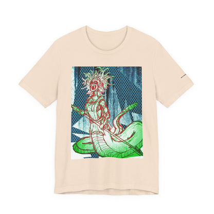 Mythic Serpent Goddess Tee — Neon Medusa Illustration T-Shirt