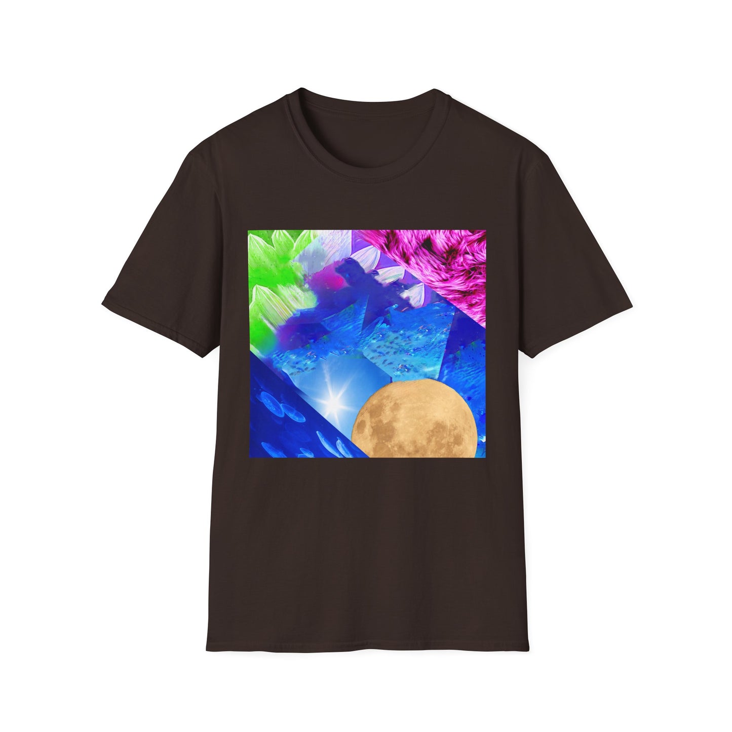 Colorful Moonlit Distorted Vibes Unisex T-Shirt, Graphic Tee, Casual Wear, Summer Fashion, Trendy Gift for Friends