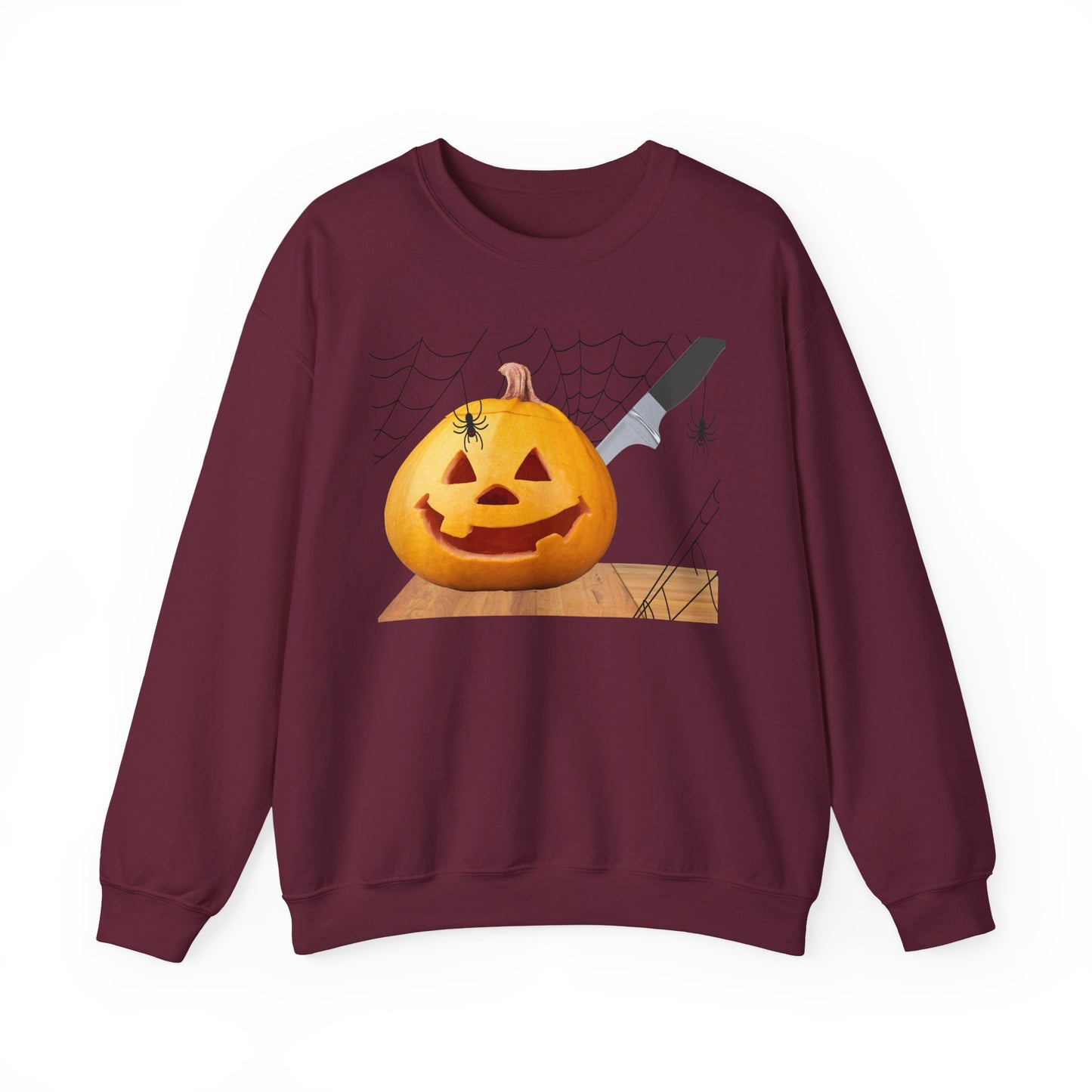 Halloween Horror Smiling Pumpkin Face Sweatshirt