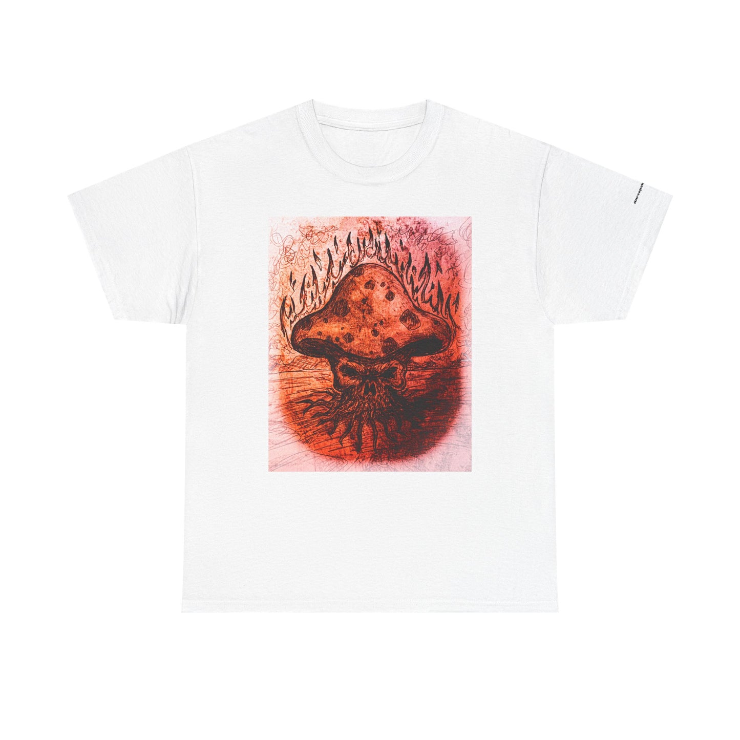 Mushroom Flame T‑Shirt — Psychedelic Burning Mushroom Graphic Tee