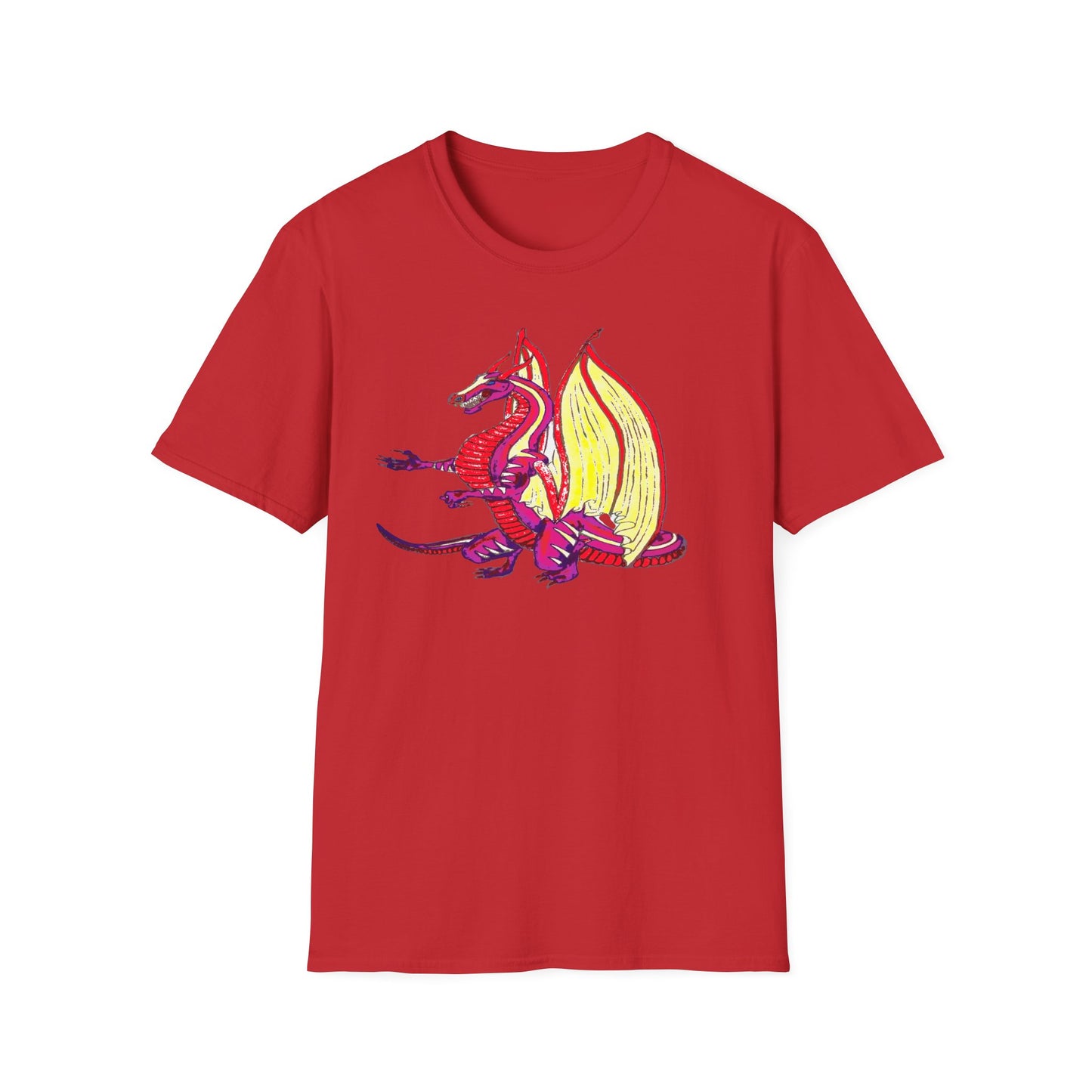 Red Dragon Graphic Unisex T-Shirt, Softstyle Tee, Unique Gift, Casual Wear, Fantasy Lover Apparel, Ideal for Conventions, Birthdays