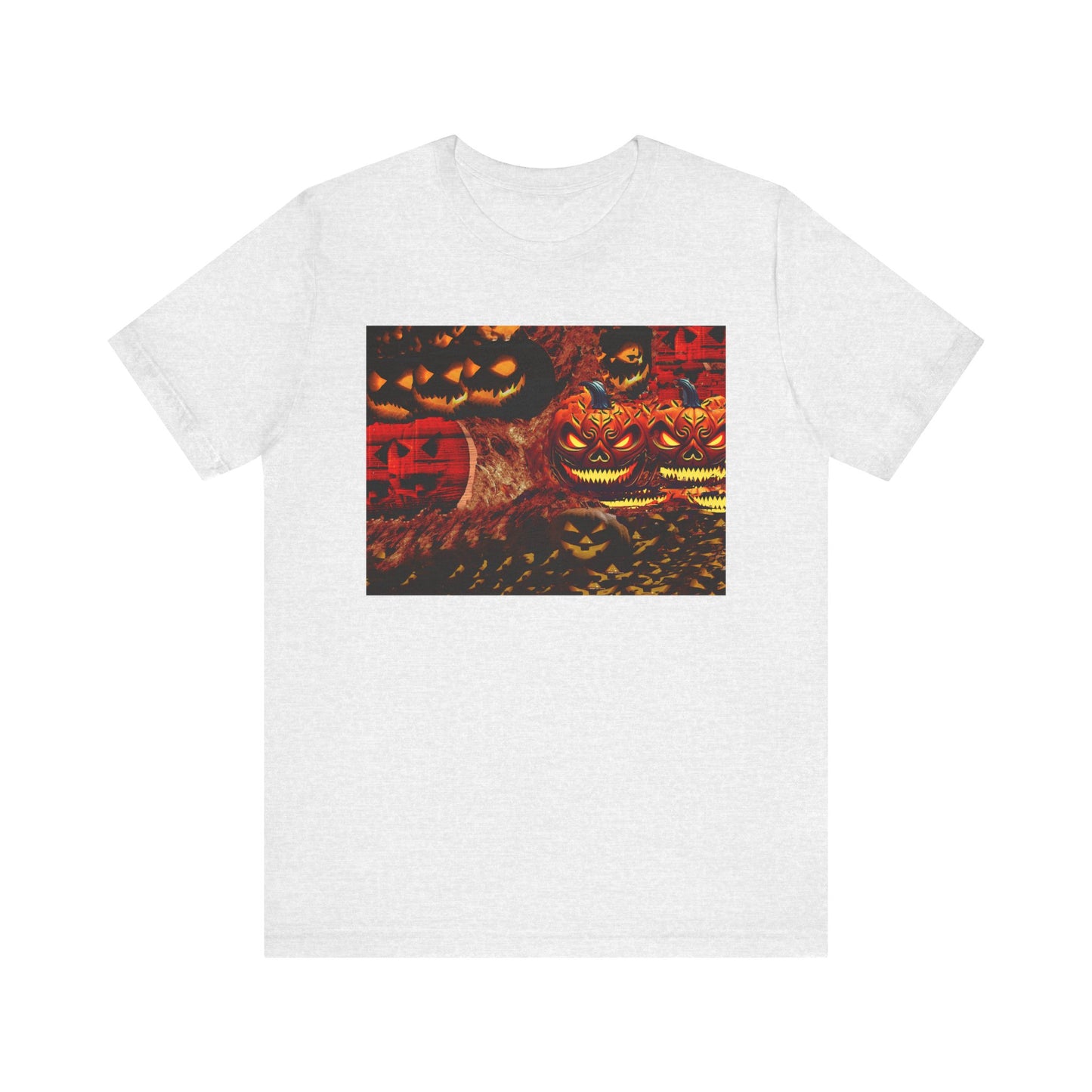 Halloween Distorted Pumpkin Graphic Tee, Unisex T-Shirt for Autumn, Spooky Season Top, Halloween Costume Idea, Men's & Women's Casual Wear