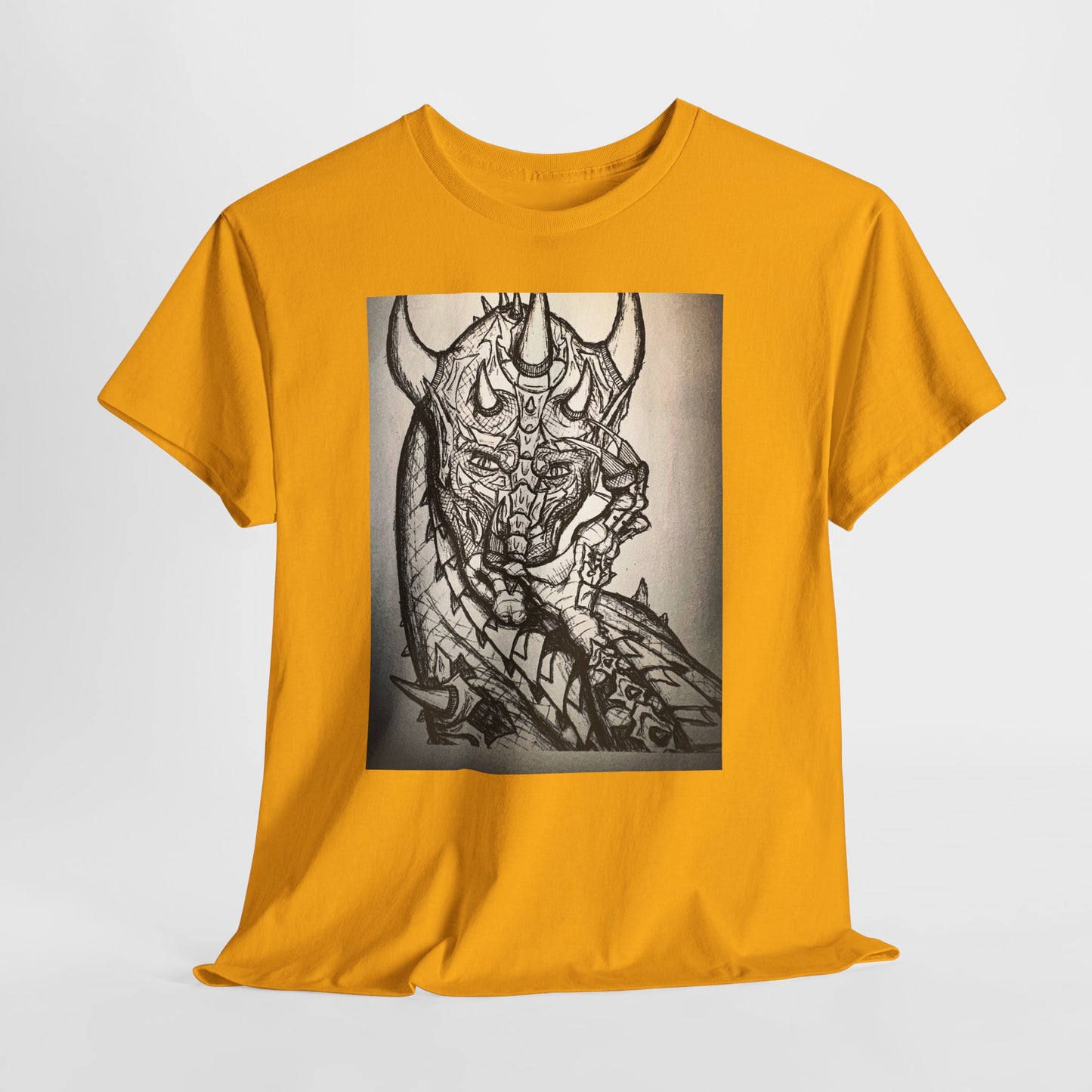 Dragon Art Unisex Heavy Cotton Tee, Graphic Tee, Unique Gift, Casual Wear, Fantasy Clothing, Art Inspired Shirt