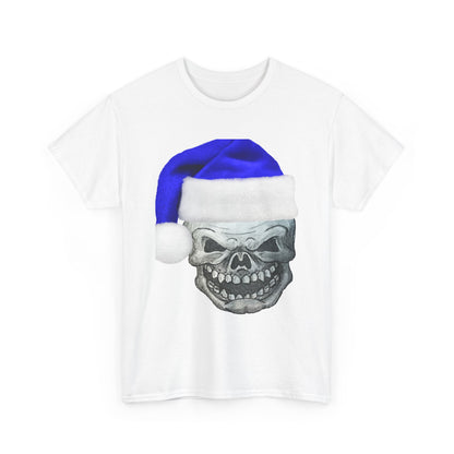 Skull in Blue Santa Hat T-Shirt