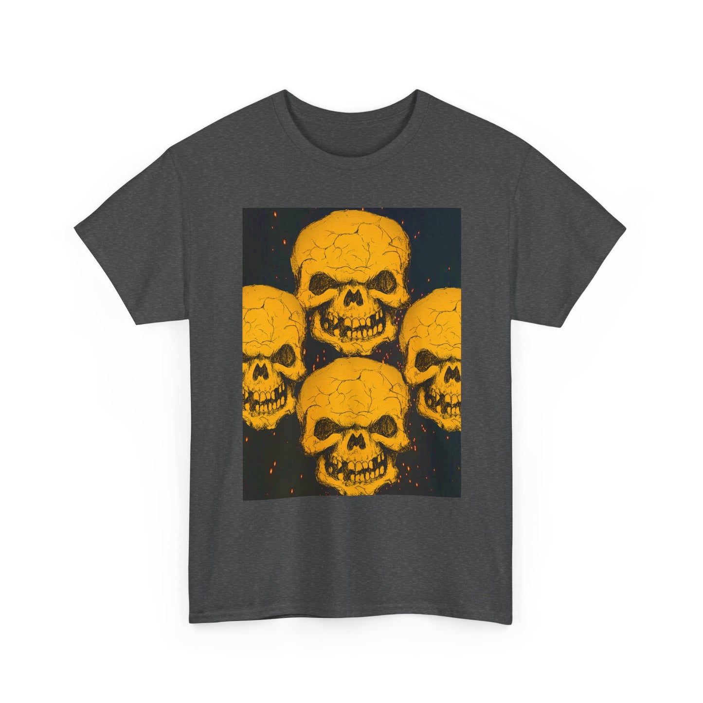 Halloween Skull  Graphic Tee, Unisex Heavy Cotton Tee, Graphic T-Shirt, Casual Wear, Unique Halloween Style, Perfect for Parties