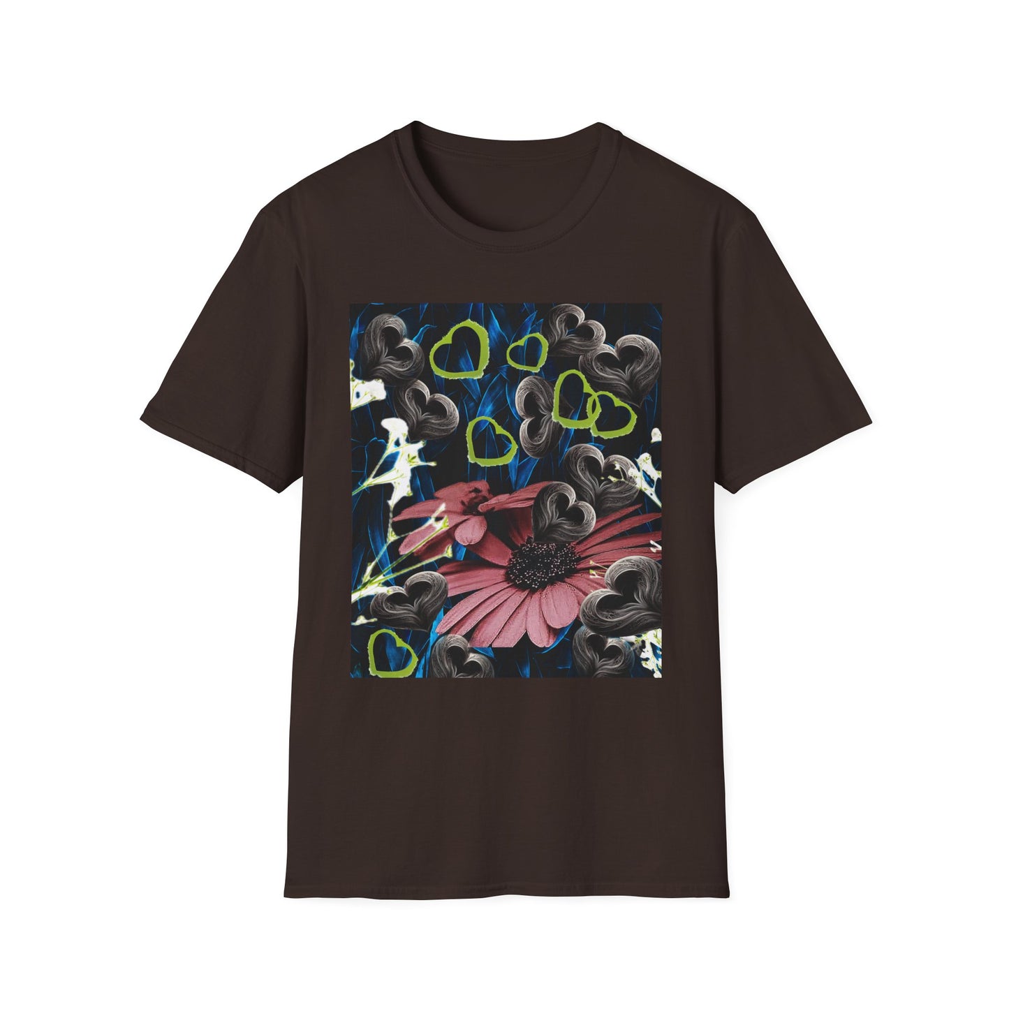 Floral Heart Unisex T-Shirt, Soft Cotton Tee, Casual Wear, Gift for Her/Him, Trendy Graphic Tee, Stylish Everyday Shirt