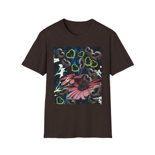Floral Heart Unisex T-Shirt, Soft Cotton Tee, Casual Wear, Gift for Her/Him, Trendy Graphic Tee, Stylish Everyday Shirt
