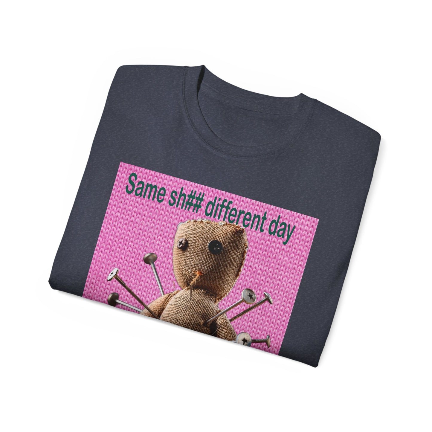 Voodoo Doll Humor Tee, Fun Statement T-Shirt for Everyday Wear, Gift for Friends, Casual Style, Quirky Graphic Shirt, Perfect for Parties