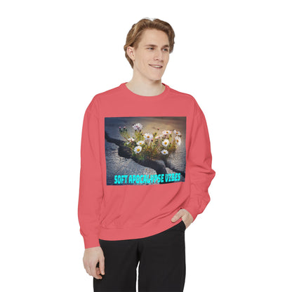 Garment-Dyed Sweatshirt Soft Apocalypse Vibes Flowers