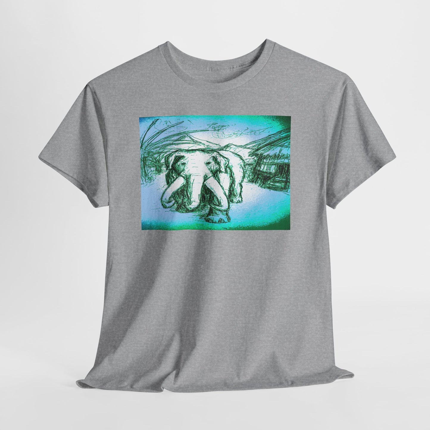 Artistic Elephant Unisex Cotton Tee - Unique Graphic Design