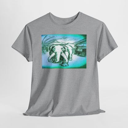 Artistic Elephant Unisex Cotton Tee - Unique Graphic Design