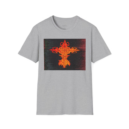 Celtic Fiery Cross T-Shirt – Tribal Flame Graphic Tee