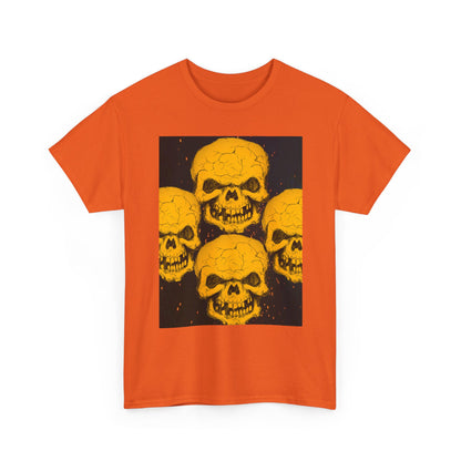 Halloween Skull  Graphic Tee, Unisex Heavy Cotton Tee, Graphic T-Shirt, Casual Wear, Unique Halloween Style, Perfect for Parties