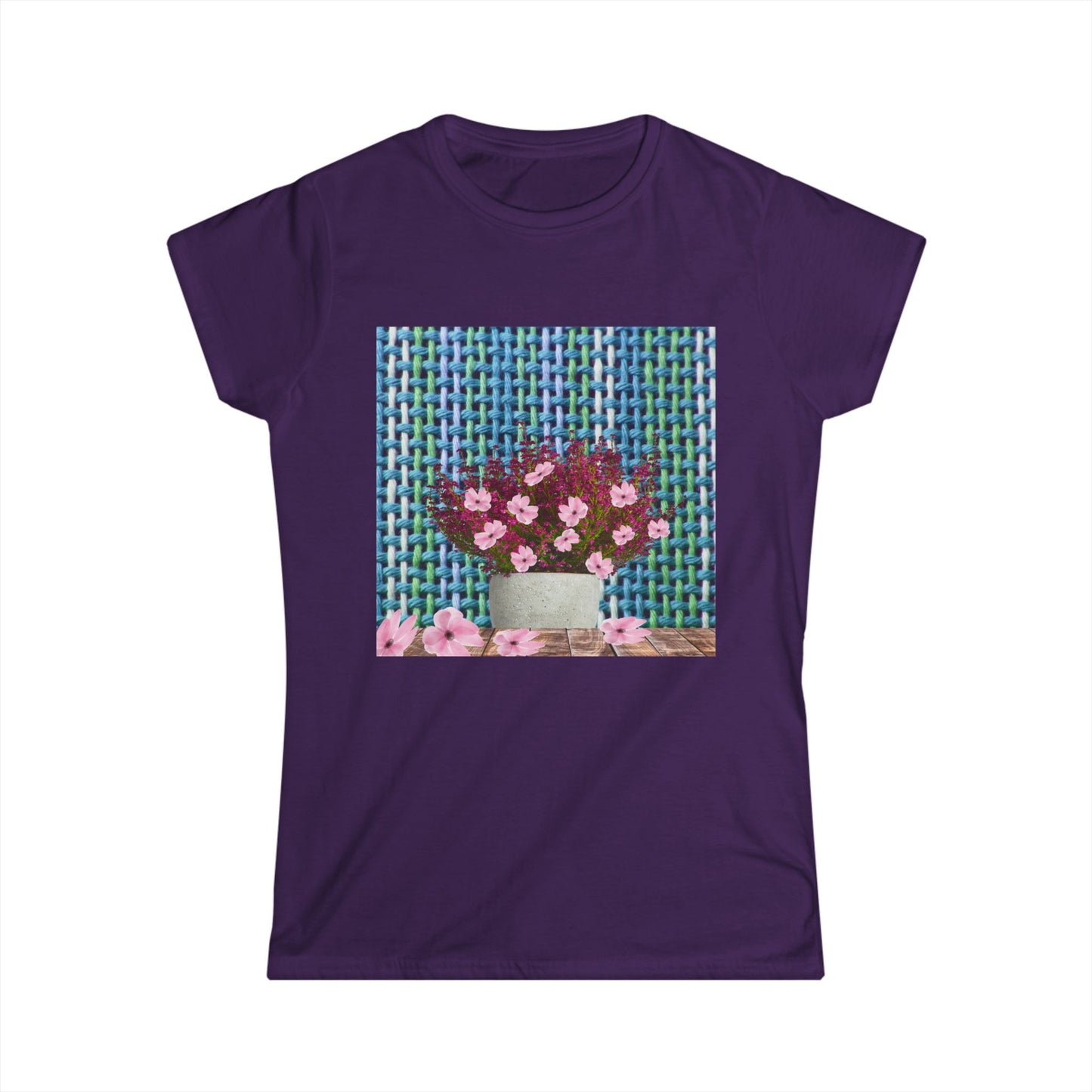 Peonies Tweed Bouquet Softstyle Tee for Women, Floral T-Shirt, Casual Wear, Gift for Her, Spring Outfit, Everyday Style