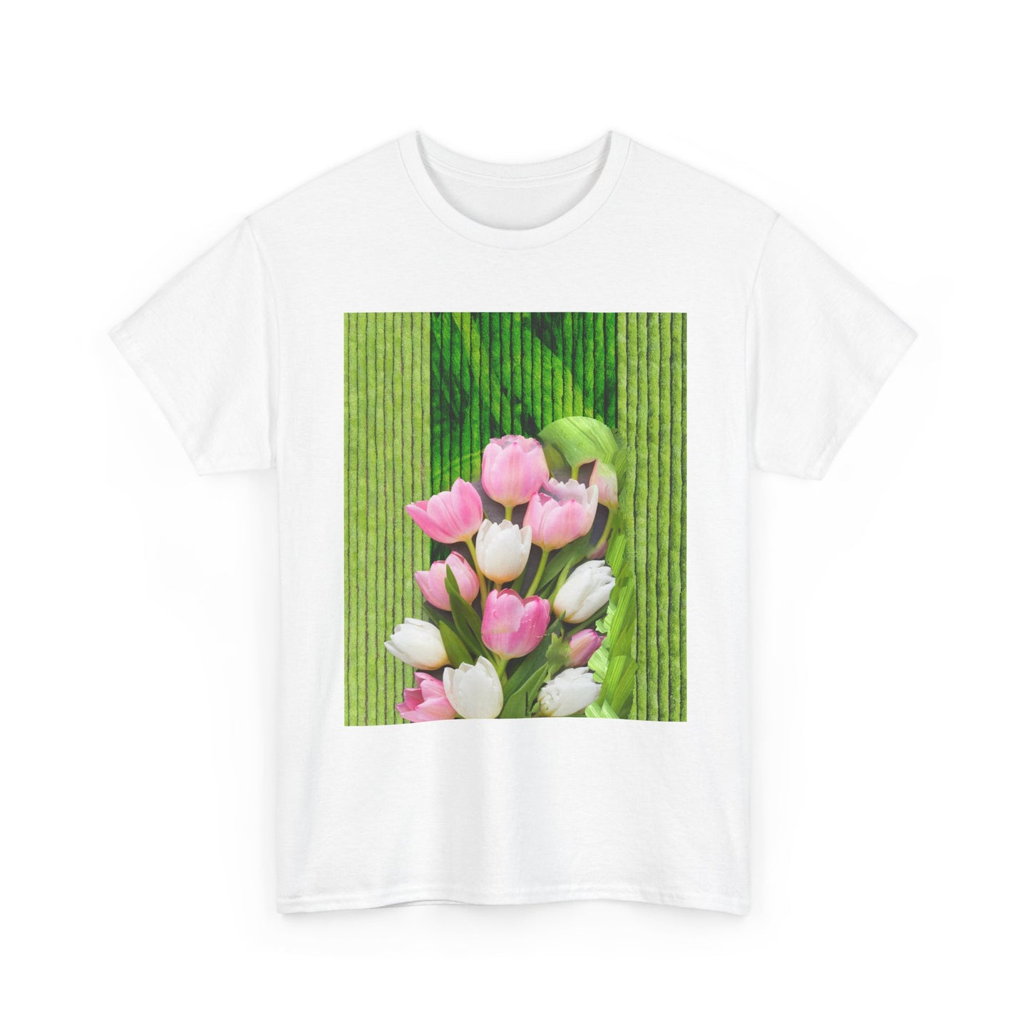 Textured Tulips Unisex Heavy Cotton Tee - Vibrant Spring Blossom T-Shirt, Everyday Wear, Gift for Plant Lovers, Mother's Day Apparel, [...]