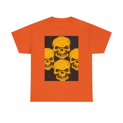 Halloween Skull  Graphic Tee, Unisex Heavy Cotton Tee, Graphic T-Shirt, Casual Wear, Unique Halloween Style, Perfect for Parties