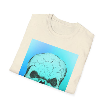 Skull Graphic  Bright Colored Unisex Softstyle T-Shirt, Edgy Tee, Casual Wear, Festival Apparel, Gift for Horror Fans, Halloween Clothing