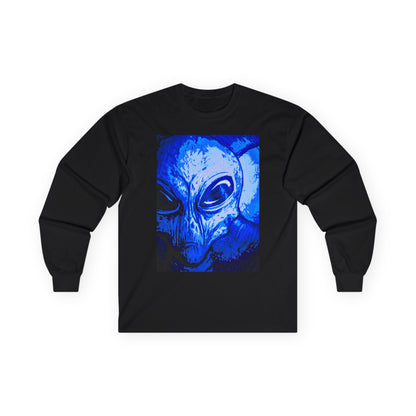 Alien Art Shadows Long Sleeve Tee - Unisex Cotton Graphic Shirt