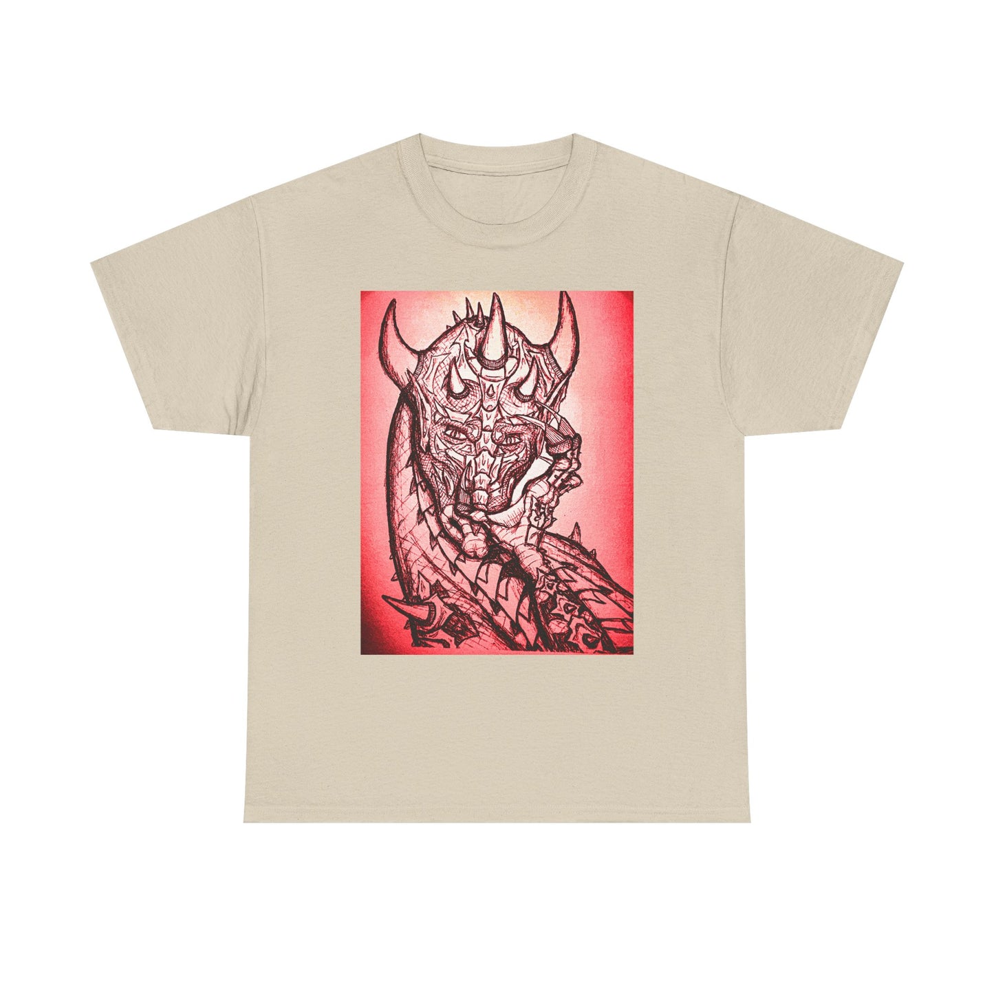Bold Graphic Tee with Gothic Dragon Design, Unisex Cotton Shirt, Unique Art Tee, Oversized Casual Top, Gift for Art Lovers