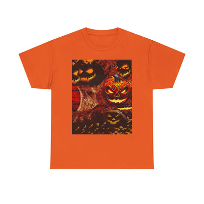 Halloween Distorted Pumpkin Unisex Tee, Spooky Shirt, Fall Apparel, Casual Halloween Outfit, Trick or Treat Tee, Festive Gift