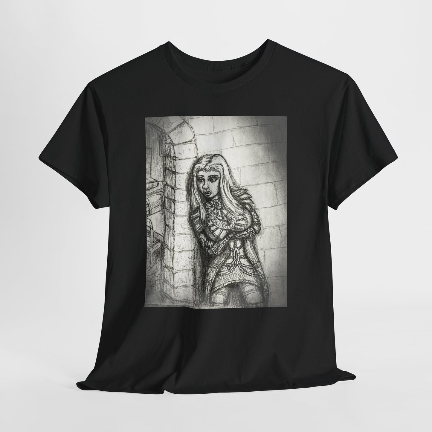 Fantasy Female Elf B & W Unisex Tee