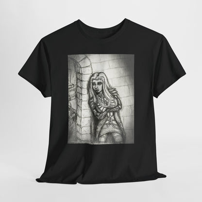 Fantasy Female Elf B & W Unisex Tee