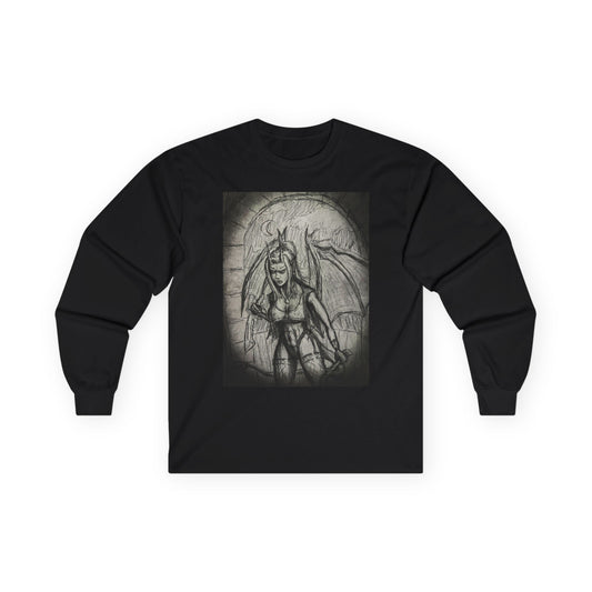 Gothic Winged Demon Long Sleeve Tee