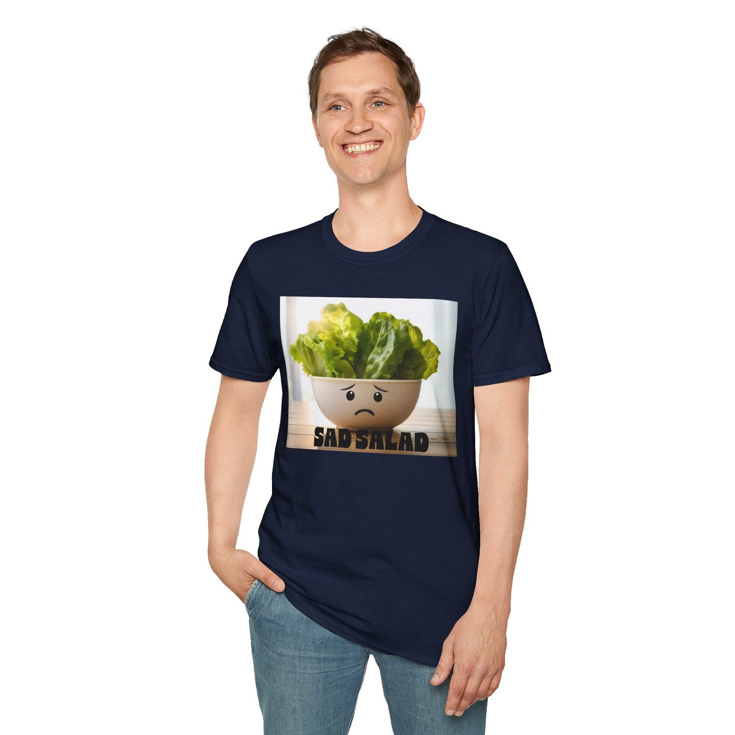 Cute T-Shirt with Sad Salad Face Design