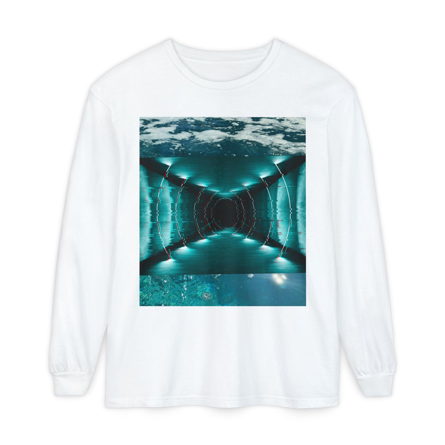 Abstract Fluid Unisex Garment-dyed Long Sleeve T-Shirt