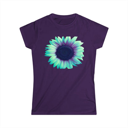 Women’s Tee — Teal & Purple Sunflower Graphic