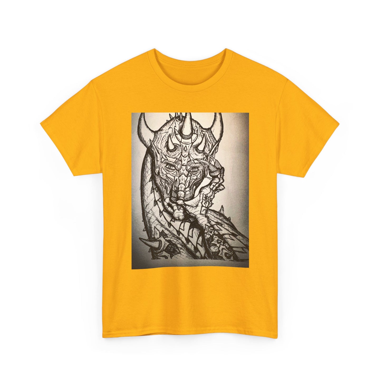 Dragon Art Unisex Heavy Cotton Tee, Graphic Tee, Unique Gift, Casual Wear, Fantasy Clothing, Art Inspired Shirt