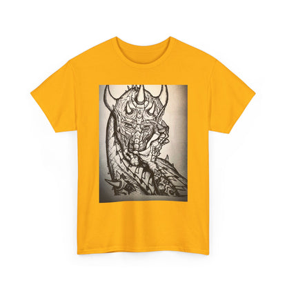 Dragon Art Unisex Heavy Cotton Tee, Graphic Tee, Unique Gift, Casual Wear, Fantasy Clothing, Art Inspired Shirt