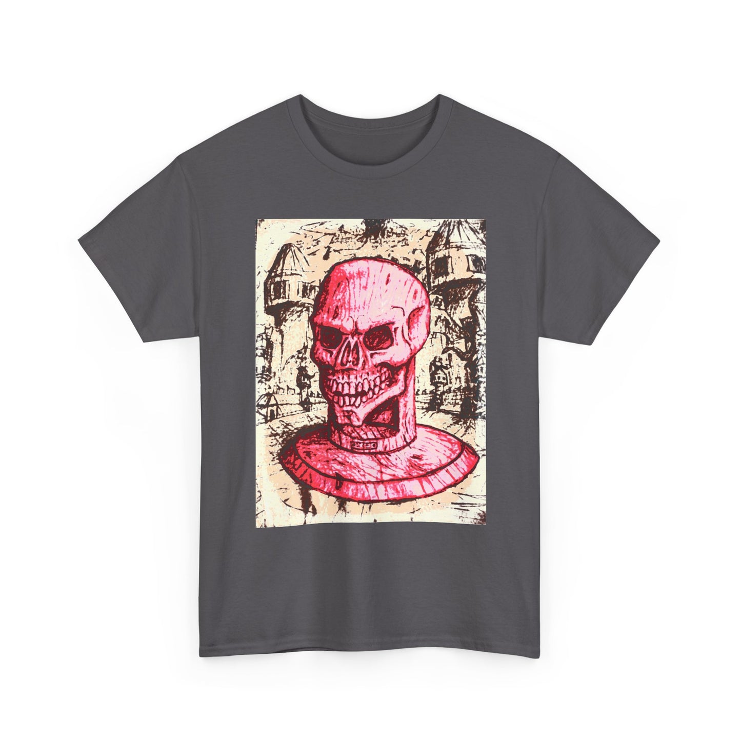 Vibrant Skull Graphic Tee, Unisex Heavy Cotton Shirt, Art Tee, Halloween Apparel, Edgy Casual Wear, Unique Gift