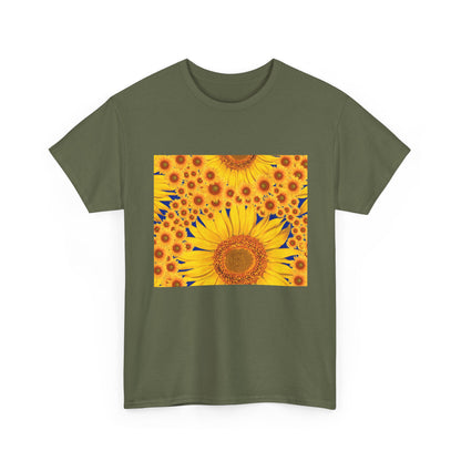 Sunflower Vibes Unisex Heavy Cotton Tee - Perfect for Summer, Nature Lovers, Gardening Celebrations, Casual Wear, Gift Ideas