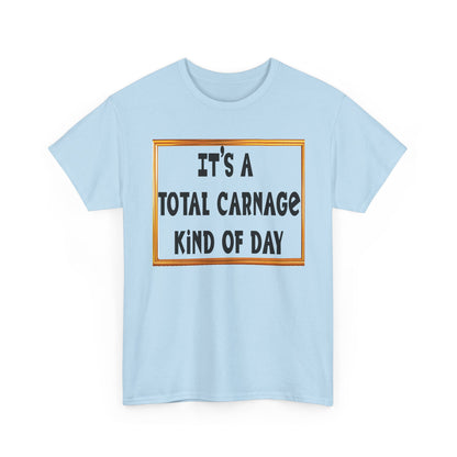 Total Carnage Unisex Heavy Cotton Tee, Casual t-shirt, Graphic Tee, Humor Shirt, Gift for Friends, Fun Apparel