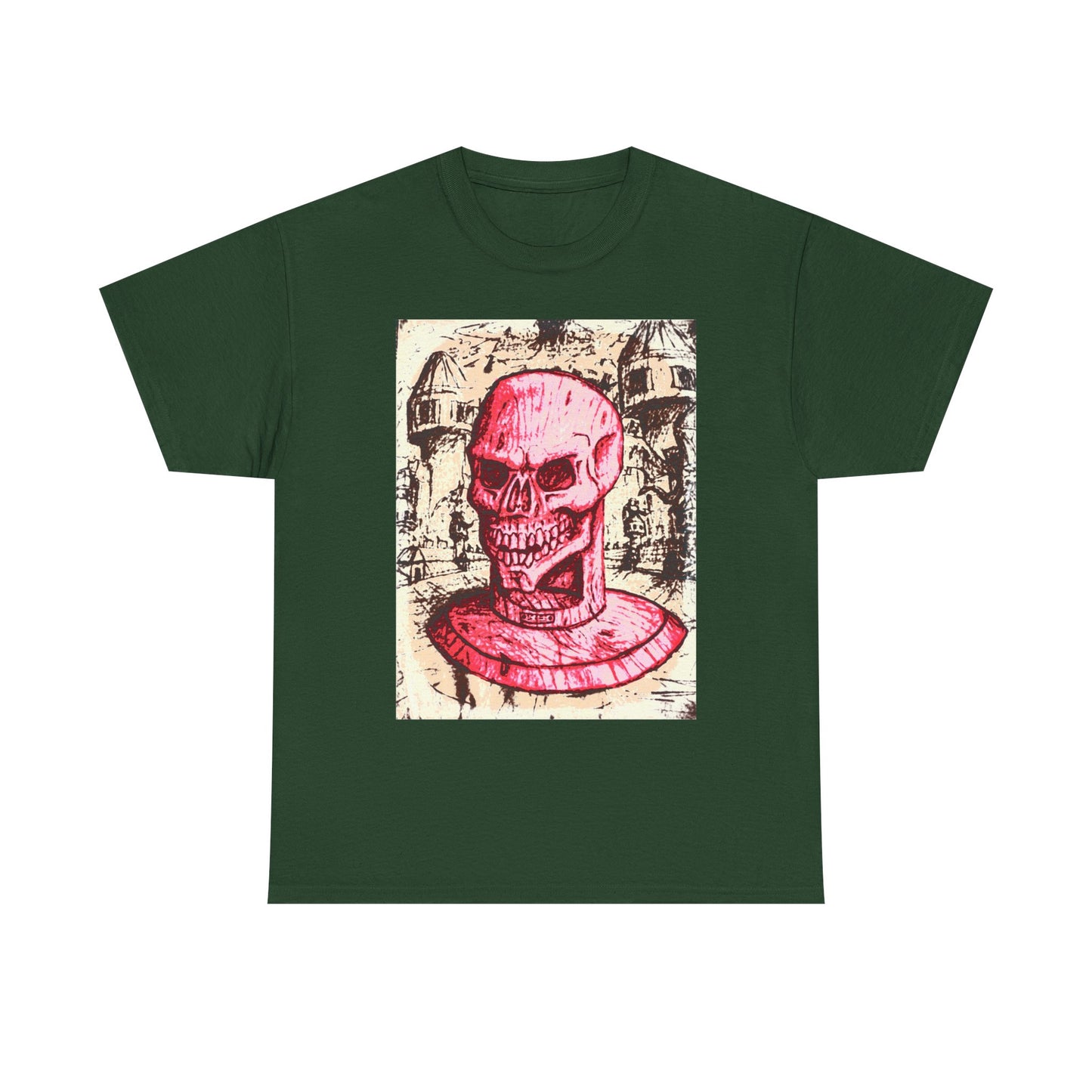 Vibrant Skull Graphic Tee, Unisex Heavy Cotton Shirt, Art Tee, Halloween Apparel, Edgy Casual Wear, Unique Gift